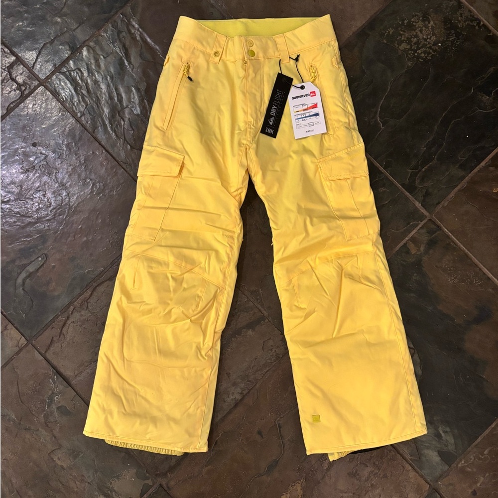 Quiksilver Men's Yellow Cargo Snow Pants